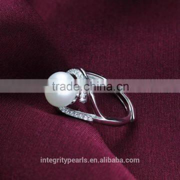 Shinning New Design Zircon 925 Sterling Silver Natural Pearl Wedding Jewelry Bridal Set photo-3