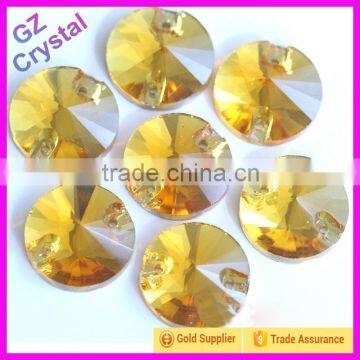 10mm Pujiang Crystal Flat Back Round Sew on Stone photo-3