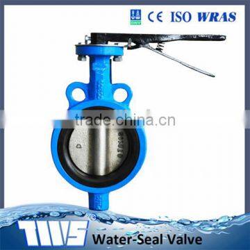 DN150 PN10 Ductile Iron Handle Lever Wafer Butterfly Valve