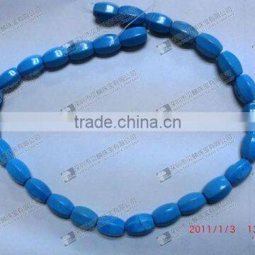 Loose stabilized turquoise stones twist shaped beads