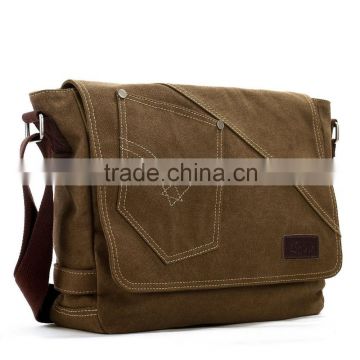 2016 wholesale canvas messenger bag of shoulder bag for men,khaki,YX-120079