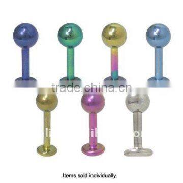 TFashion cheap wholesale rainbow ball titanium labret ring lip stud piercing body jewelry labret ring piercing