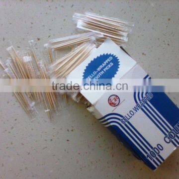 bamboo toothpicks packing in opp bag and inner box