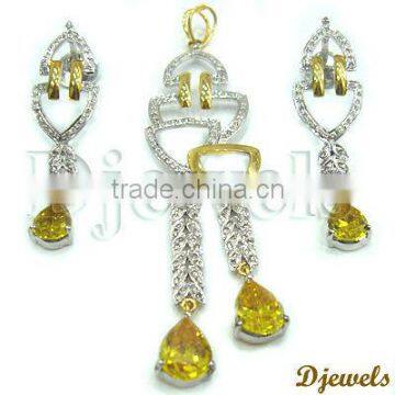 Diamond Gold Pendant Sets, Diamond Pendant sets, Diamond jewelry