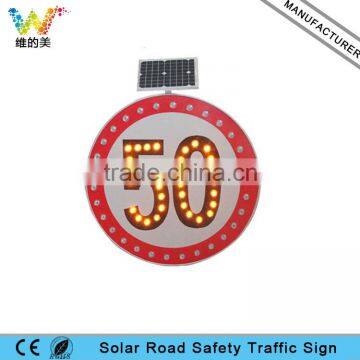 Customized design aluminum portable solar panel led speed limit sign