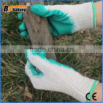 BSSAFETY Cheap disposable green latex gloves for construction work