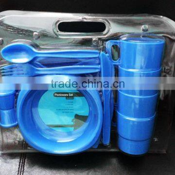 Plastic Picnic/Camping/BBQ/Party Dinner Plate Bowl Mug Cutlery Set photo-4