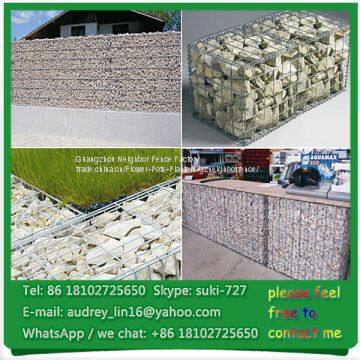 China gabion wall cost glvanized fencing glass rock gabion for USA