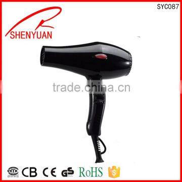 Professional AC motor Hair Dryer Hairdryer With Comb Black