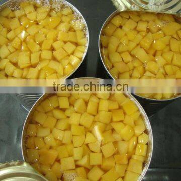 Canned regular peach dices in light syrup diced peaches 3000g