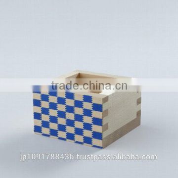 Fashionable colorful Sake wooden box for gift with pleasant scent of Hinoki