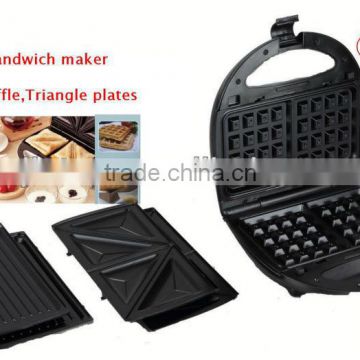 A13 passed 3 in 1 belgian waffle maker,sandwich oven,grill maker,toaster