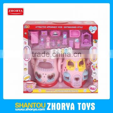 Zhorya battery opterated music and light up kids plastic villa toys my lovely model villa with furniture