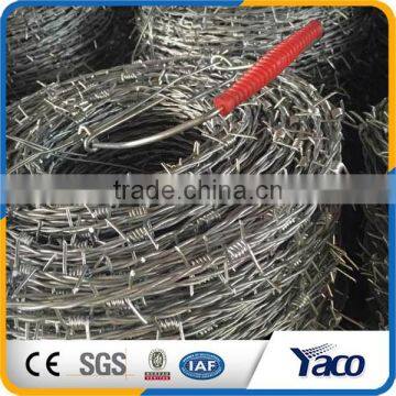 High strength long use life 1.57mm 2.0mm wire dia. high tensile barbed wire