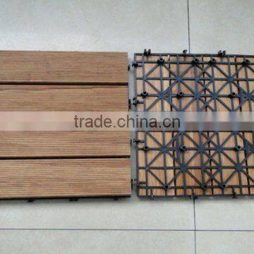 Outdoor decking Hard Solid Bamboo Flooring with plastic for swimming pool waterproof covering