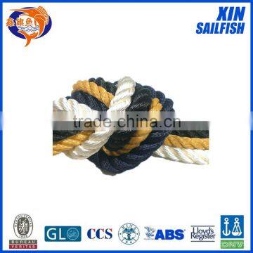 3 strand nylon twist polyester rope price low from china factory