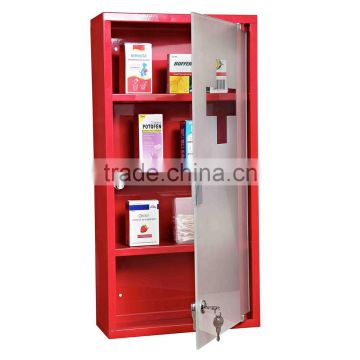 Stainless Steel Wall Mounted Operating Room Medical Storage Cabinets - Red