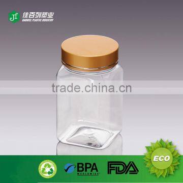 Transparent plastic jar for food with screw top