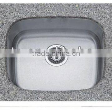 Monoblock, Under-mount single bowl, Inch:13"x11"x7". Size:320x280x180mm, flat rim, deep press