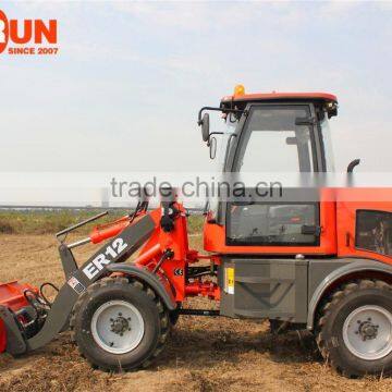 Everun Agricultural Machines 1.2 Ton Mini Wheel Loader With Grapple Bucket photo-5