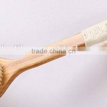 Long handle bamboo body round cleaning brush,hot sale body cleaning brush