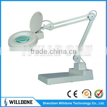 Floor Based Fluorescent Magnifier Lamp With Clamp