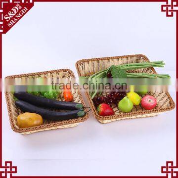 Custom Size Supermarket Display Rack Used Exquisite Woven Square Shape Fruit Vegetable Plastic Wicker Basket photo-3