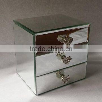 fancy 3 tiers mirrored jewelry box