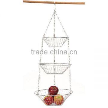 3 tier metal fruit basket hanging baskets for sale 3 tier hanging basket