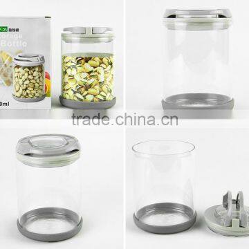 smart glass storage jar/glass kitchen canister/kitchen canisters glass/sugar canisters/glass vacuum coffee canister