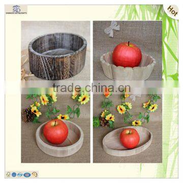 Burning Colored Round Wood Food Warming Tray photo-6