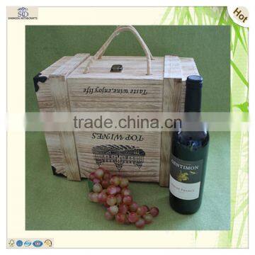 Cheap Gift Hot Stamped Logo Antique Wooden Wine Boxes photo-6