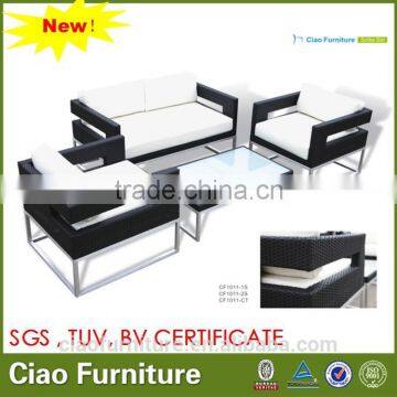 new design rattan sofa 4 pc Leisure aluminum frame outdoor furniture used garden sofa set