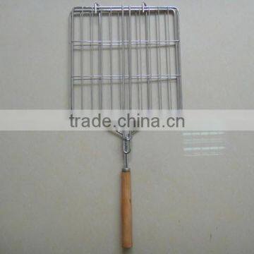 RH-BQ02 Outdoor BBQ Net Barbecue Mesh Handle Hand Grill Wire Mesh photo-2