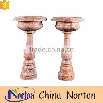 Home decorative marble pedestal red antique planters NTMF-FP011Y