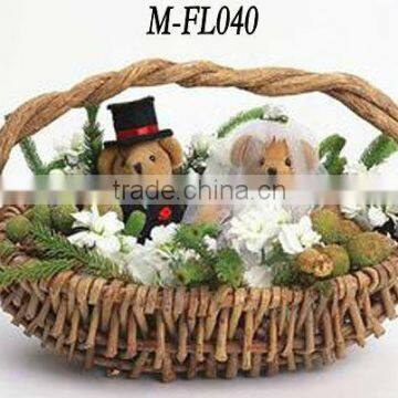 gift willow basket with handle cheap wicker basket