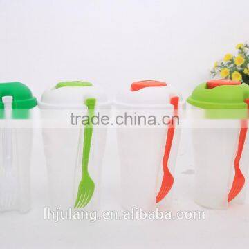 Wholesale BPA-Free Plastic Salad Shaker /plastic Salad Cup With Fork/plastic Salad Shaker on the Go photo-2