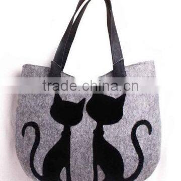 Cat Handbag Felt Cat Purse Cat Bag Felted Bag Felted Purse Grey Handbag Felt Shoulder Purse China Suppliers photo-2