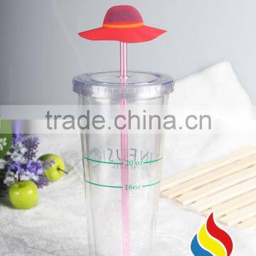 Eco-friendly 16oz Double Wall Clear Plastic Tumbler With Lid For Juice photo-3