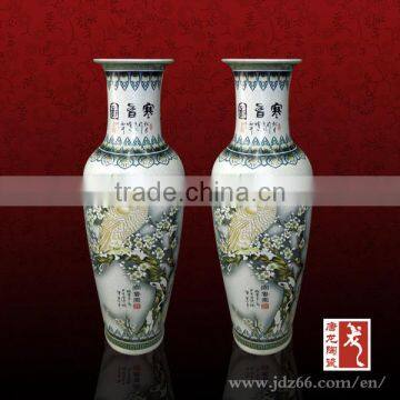 Fancy white big size ceramic crackle glaze vase for home decor