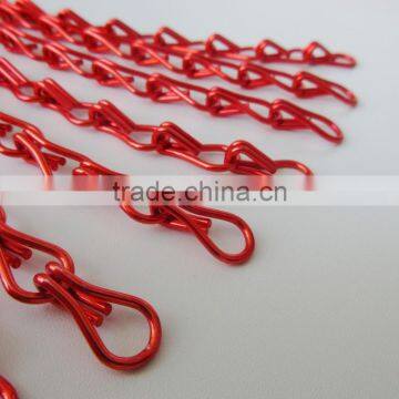 100% hard anodized 12mm red aluminum fly screen chain