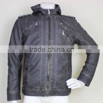 Fashion Mens Leather Jackets With Hood