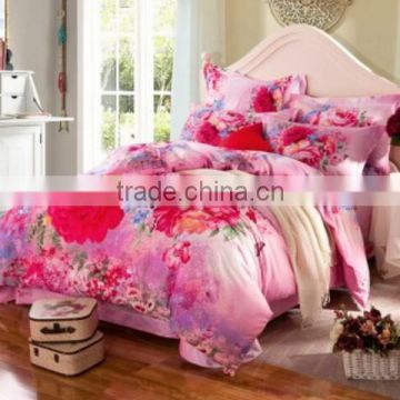 custom printing bed sheet/organic bed linen/digital printed bed sheet