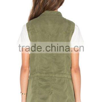 Best Selling Lady Tencel and Linen-blend Cheap Military Vests photo-4