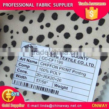 100%poly Chiffon Print Fabric for Lady/girls Dresses