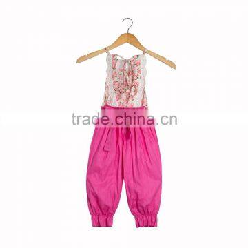 Baby printed fashion long pants romper boutique ramake rompers baby jumsuits