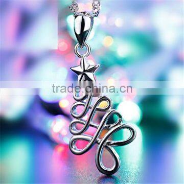 Christmas gift 925 Sterling Silver hang christmas trees Pendant