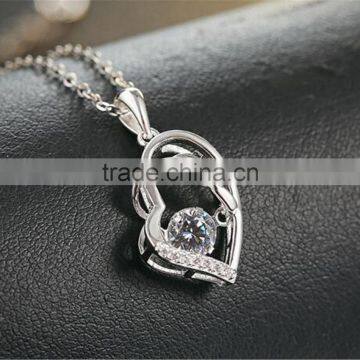 Sterling Silver Forever Lover Heart Pendant Necklace For Women