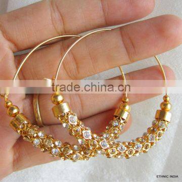 Crystal Necklace String Hoop Earrings Set photo-3
