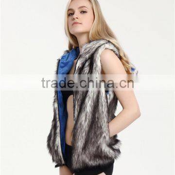 Custom Sleeveless Snow Jacket Lady Oversized Rabbit Fur Jacket for Ski photo-2